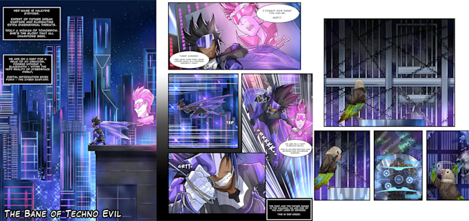 draw colored and bw manga page for you