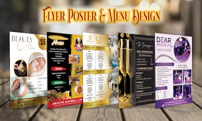 design business, event flyers posters or price list