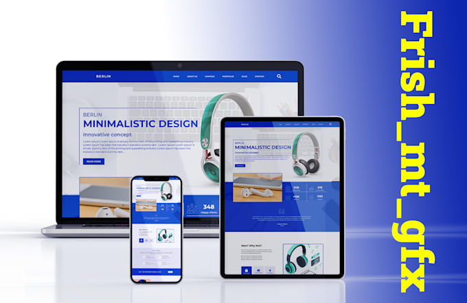 design website and mobile app mockups in adobe xd, figma or psd