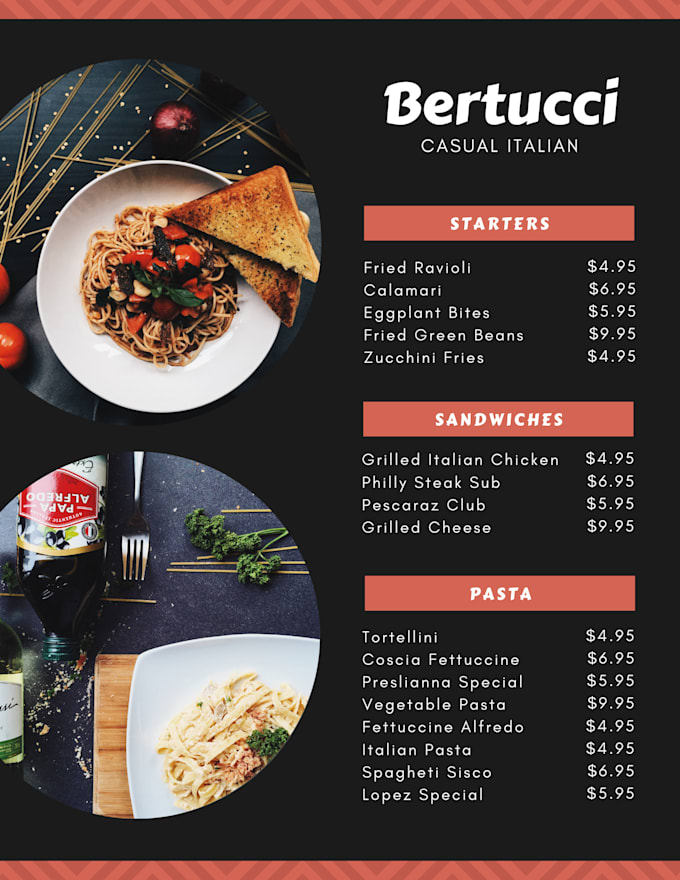 create, beautiful restaurant menu and more eye catching menus