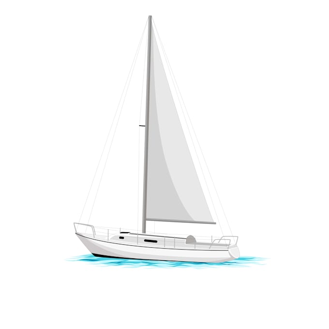 custom boat and yacht into vector illustration