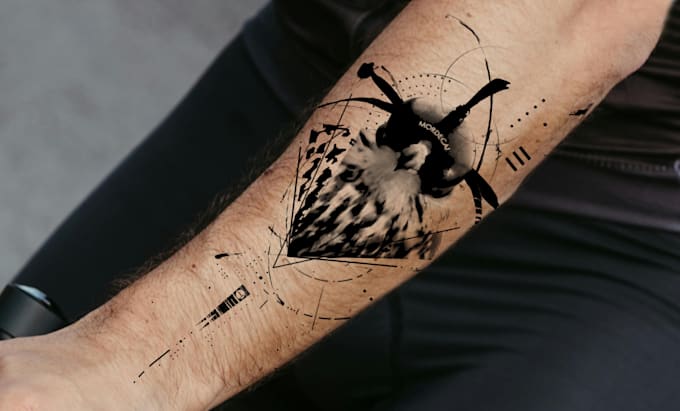 custom an abstract black tattoo design