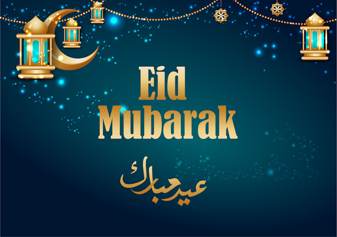 design eid mubarak and islamic greeting card and flyer