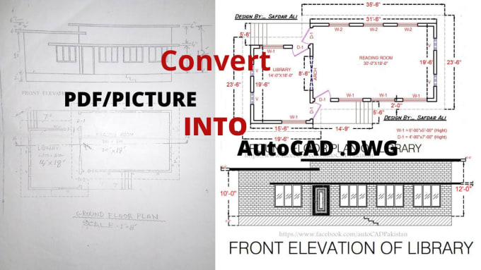 do pfd or picture into cad redraw