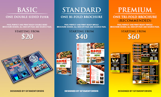 design restaurant menu food menu flyer or brochure