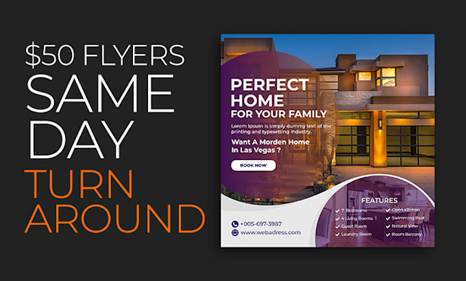 Create stunning same day flyer design for 50 dollars by Goldrush88 | Fiverr