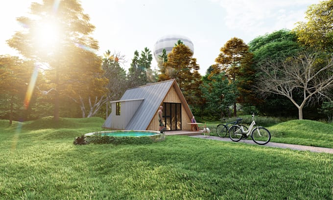 create best sketchup 3d models, exterior, with renders,home