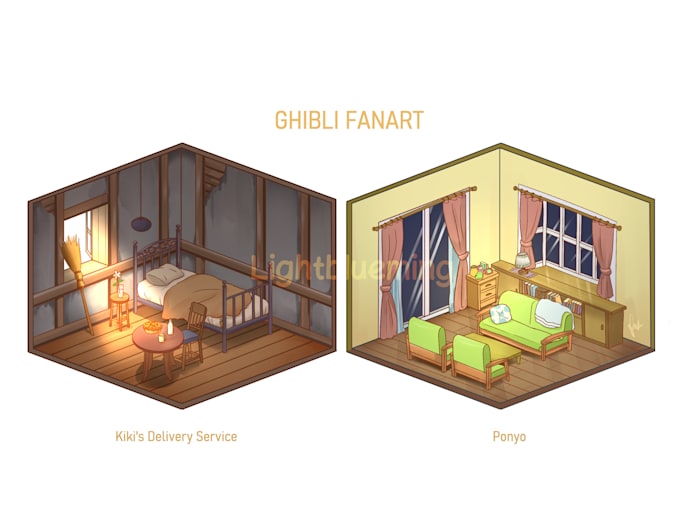 draw 2d isometric room or house
