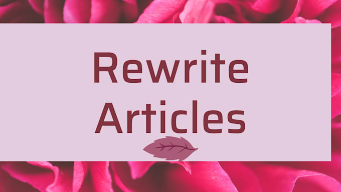 manually rewrite your articles into original content