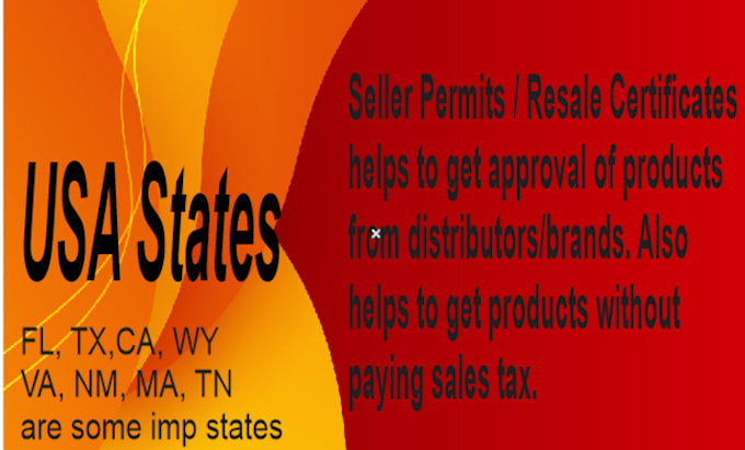 provide seller permit or resale certificate of all states of USA