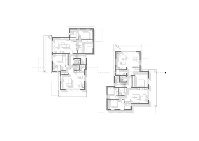 do 2d architectural plan with furniture for presentations