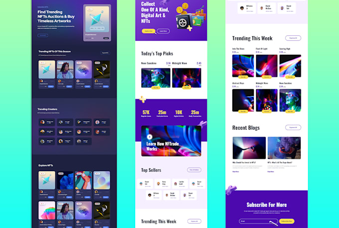 create nft wordpress website or landing page