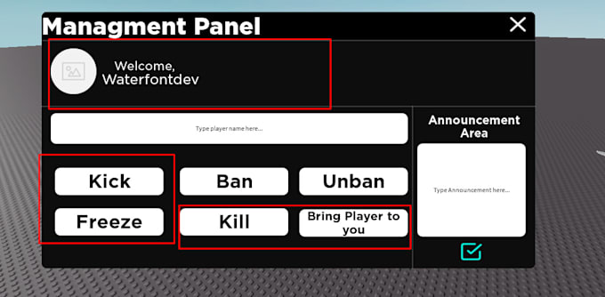 Create roblox gui you by Waterfrontdev | Fiverr