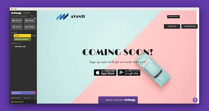 design and redesign strikingly website