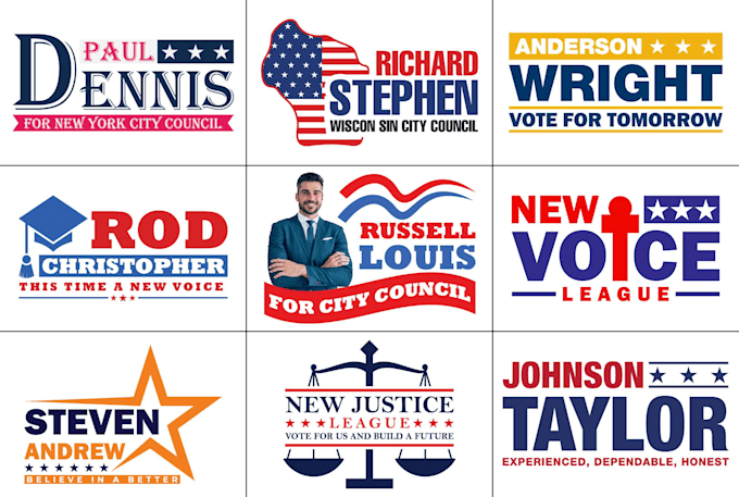 Do minimalist political campaign logo design by Logoget | Fiverr
