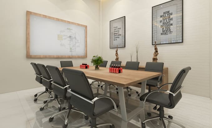 design photorealistic rendering office, co working space
