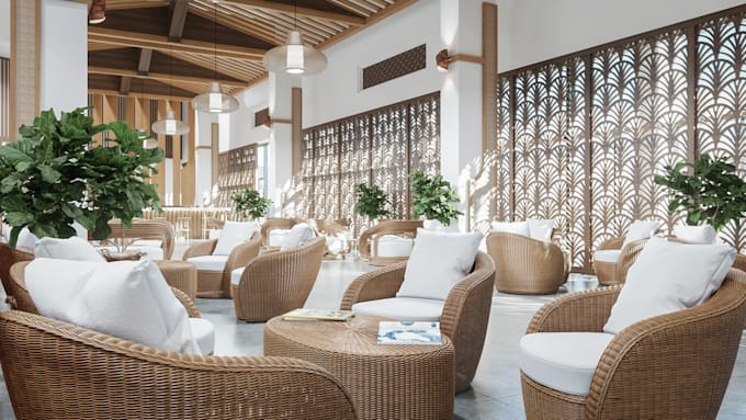 create a 3d rendering of your interior design