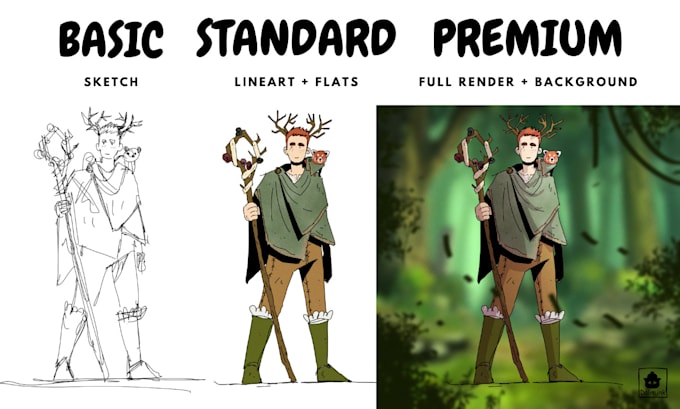 draw a fantasy character design and dnd character art