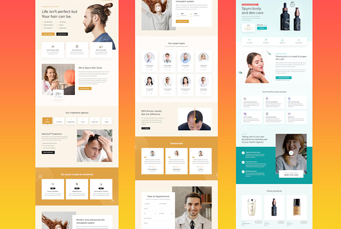 create a modern responsive landing page website