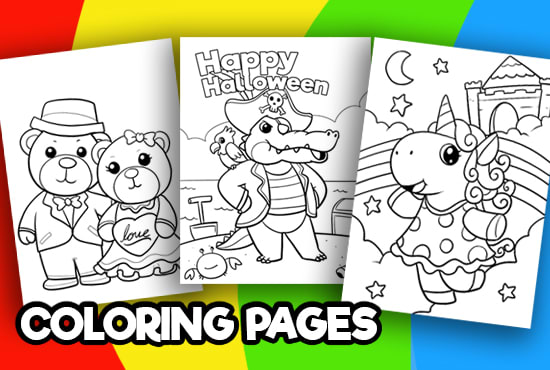 draw coloring pages for kids and children