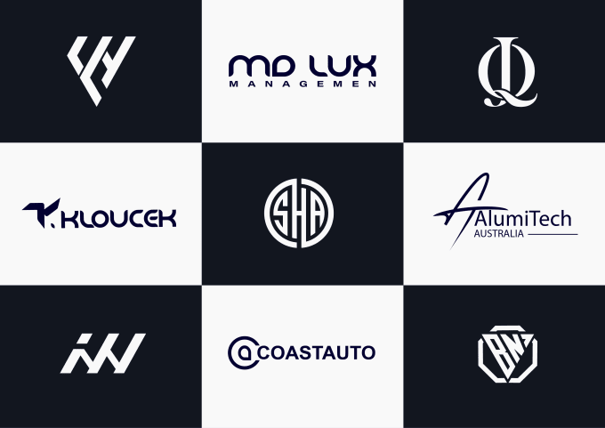 do a monogram initial letter mark, font, and text logo