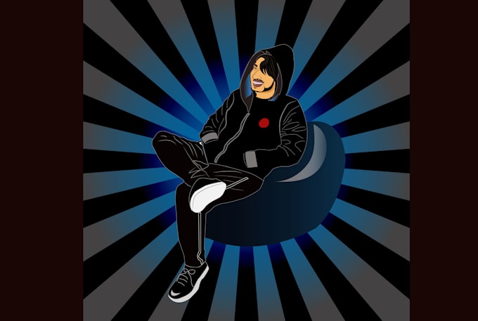 draw an awesome digital cartoon vector portrait of full body