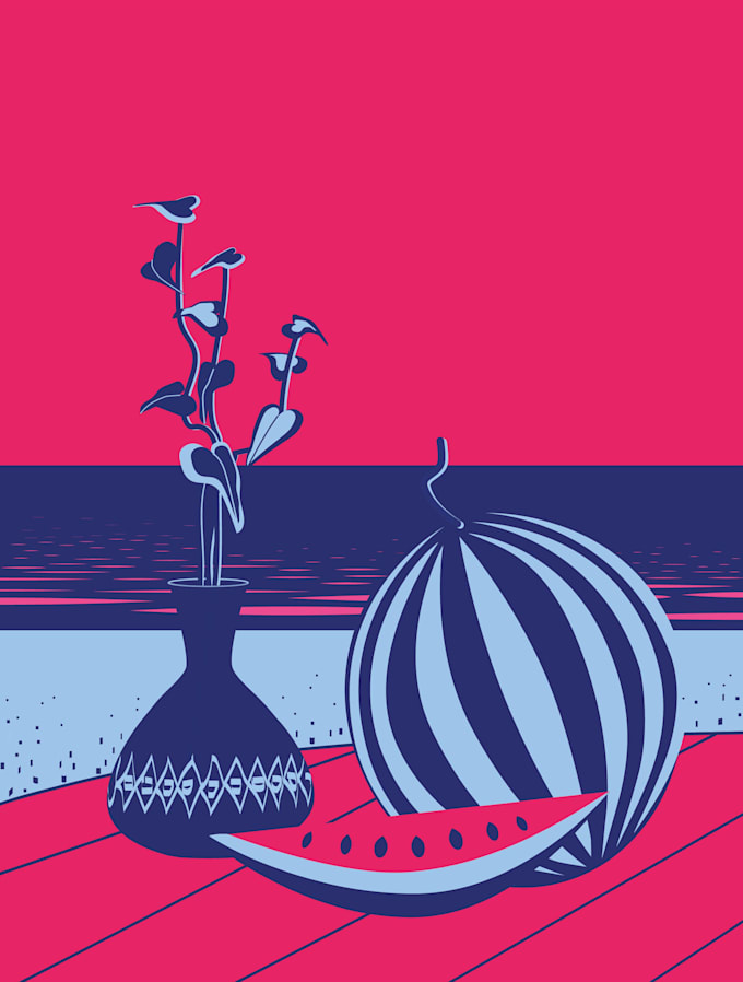 design a vector graphic illustration still life