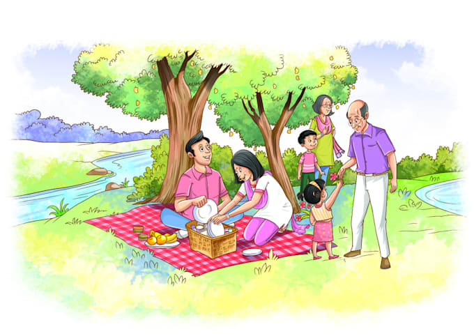 create custom children book illustrations in a cute style