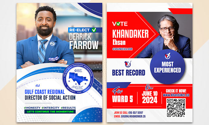 design urgent political campaign flyer, poster for election