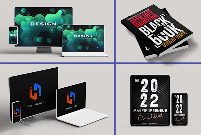 design digital product mockup online course ecover bundle