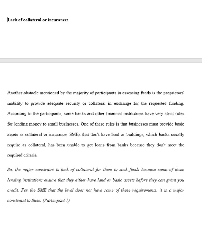 write a report and do thematic analysis