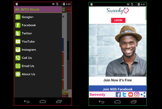 convert website into awesome app with splash n social links