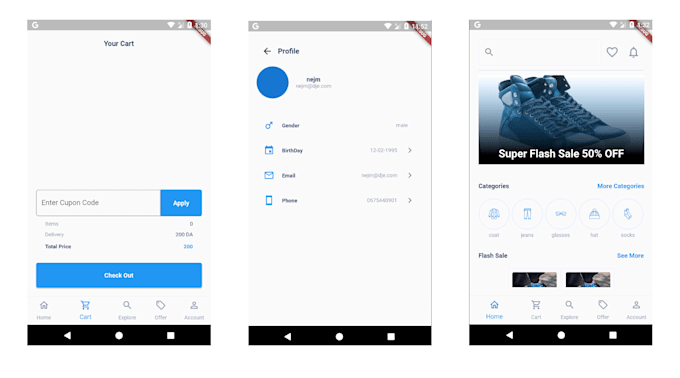 Make a mobile screen for android and ios with flutter by ...