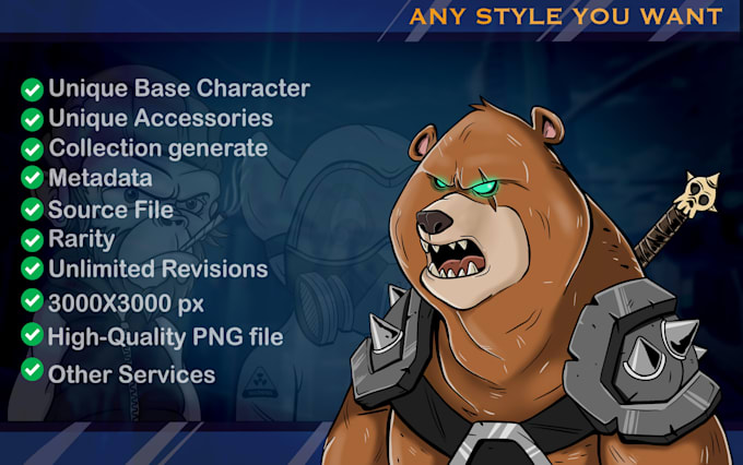 design unique nft 1k 10k art collection  for you