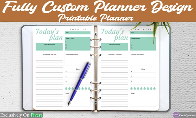 design custom planner, calendar or journal layout and cover
