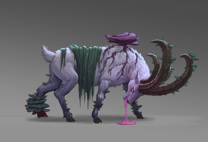 create concept art monsters, animals, characters, plants
