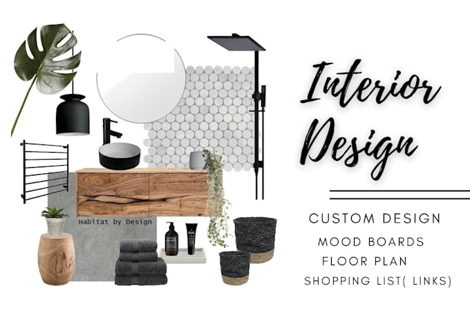 design your space with sourcing, moodboard and shopping list