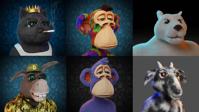 create 3d nft character art for nft collection