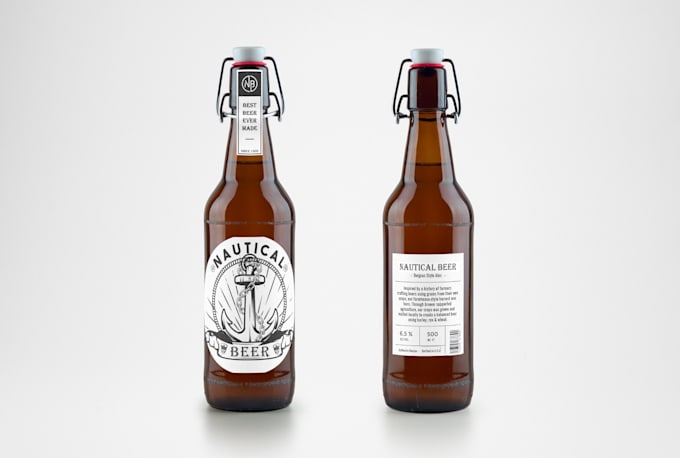 do beer label, wine label or bottle label design with mockup