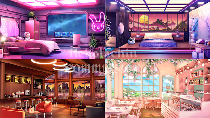 do anime style background or room for vtuber or visual novel