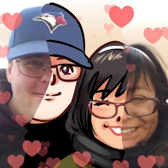 draw couple portrait in anime style