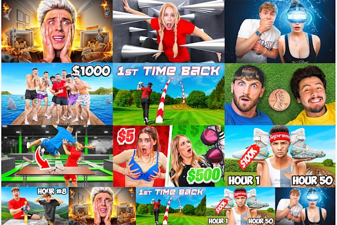 create amazing clickbait youtube thumbnail in 2 hours