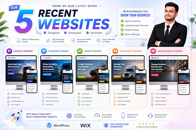 build modern dispatch, trucking, logistics, transport or freight broker website