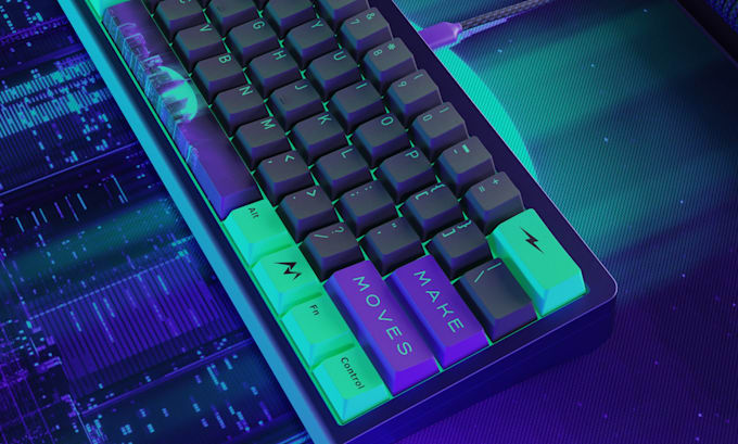 design custom keyboard and keycap concept renders
