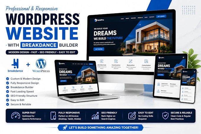 build a professional custom wordpress website with breakdance