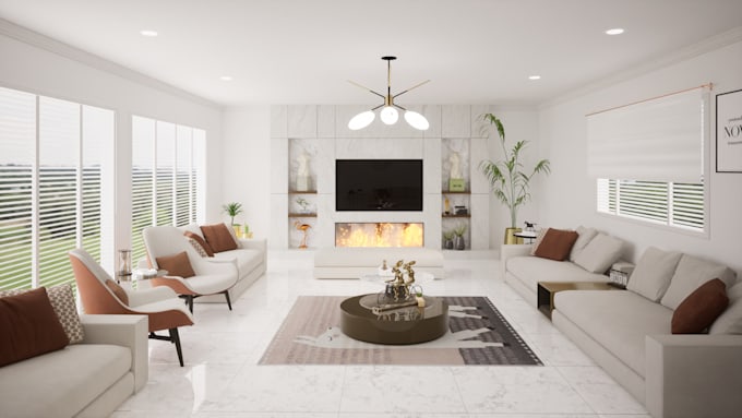 make interior design 3d rendering and sketchup 3d model