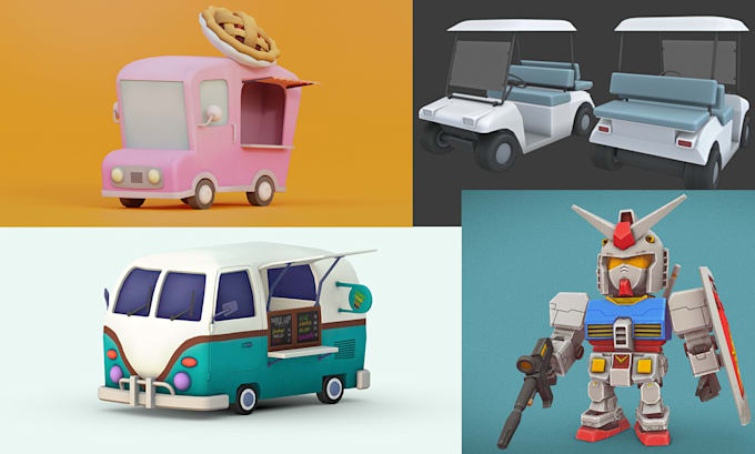 create stylized game ready low poly models