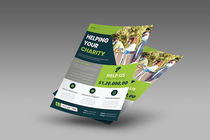 design business flyers for hiring, charity, and senior care flyer, brochure