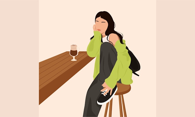 create flat minimalist vector illustrations