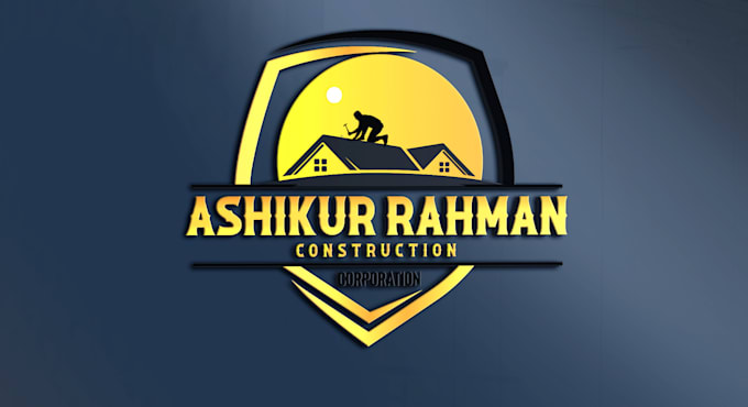 design construction, handyman, builders, contracting, roofing logo